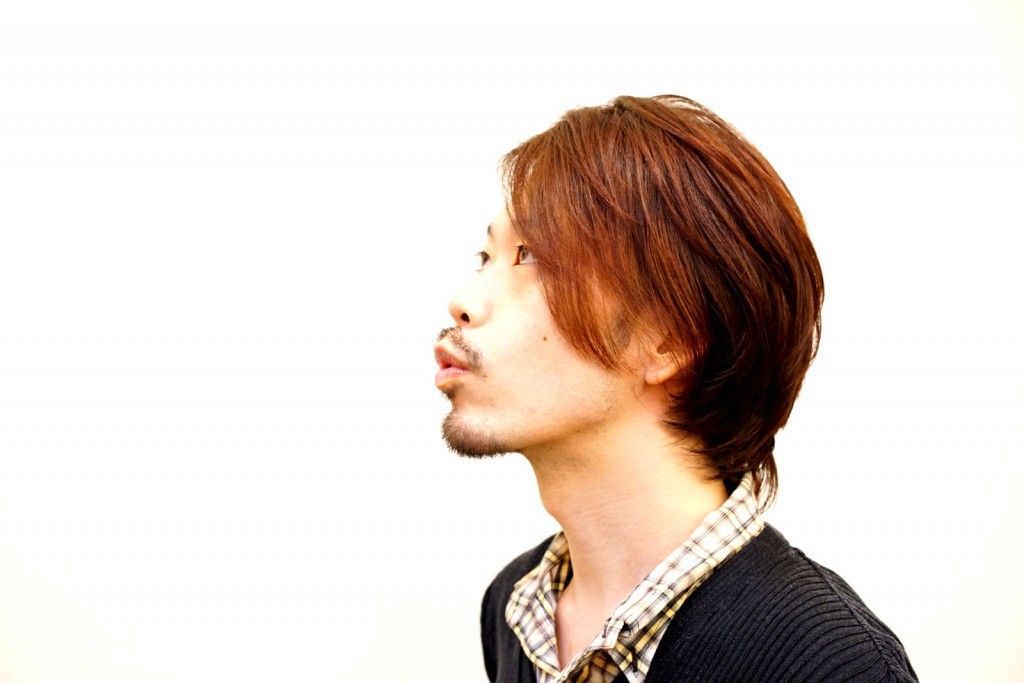 【オレ】のナチュラルアプリコットの流れる前髪とHIGE