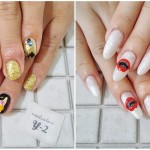 ミラーネイルと金箔のデザイン【Nail Salon y-2】