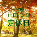 定休日の案内です。【再度告知させて頂きます】